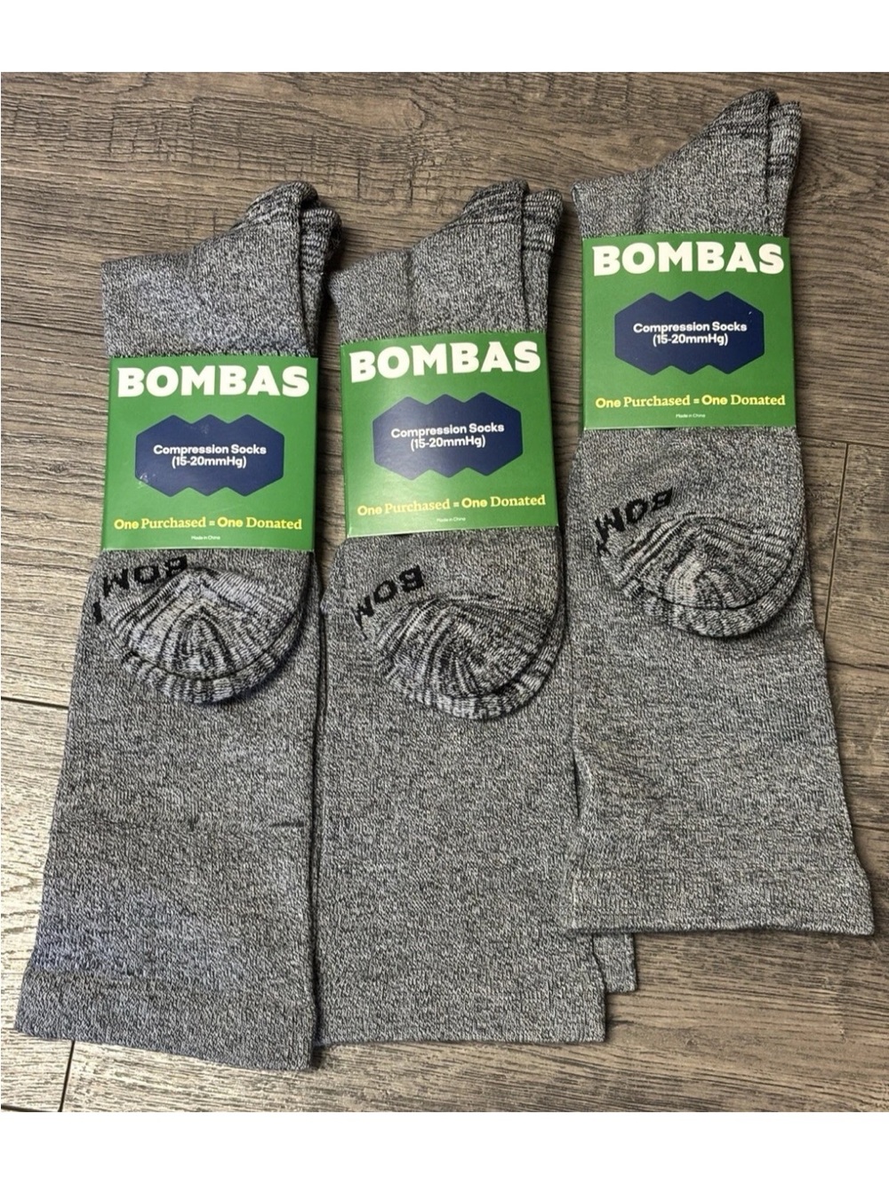 Bombas Men's Compression Knee High Sock 3-Pack (15-20mmHg) X-Large Midweight